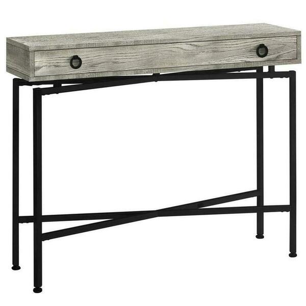 Daphnes Dinnette 42 in. Grey Reclaimed Wood & Black Console Accent Table DA3070081